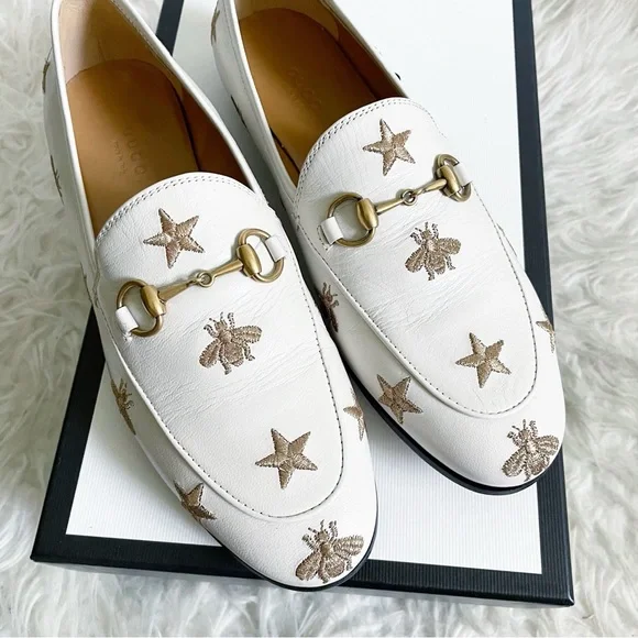 Gucci Bee Star Embroidered Leather Loafer White
Gold size 36.5 NEW - Picture 9 of 9